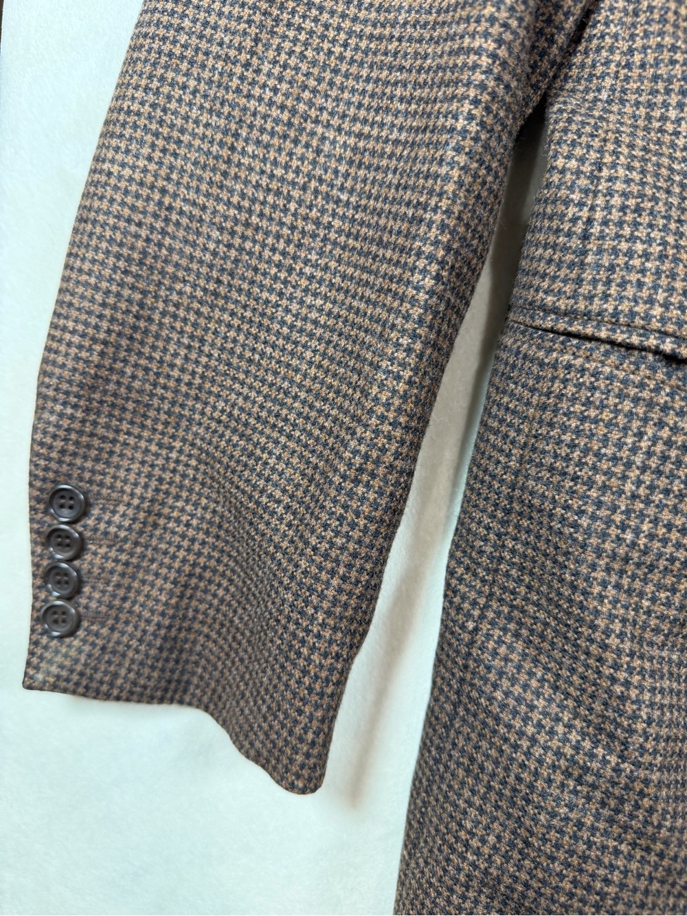 Vestimenta EU 52 US 44R 100% Wool Made in Italy Brown Houndstooth Sport Coat - Picture 5 of 12